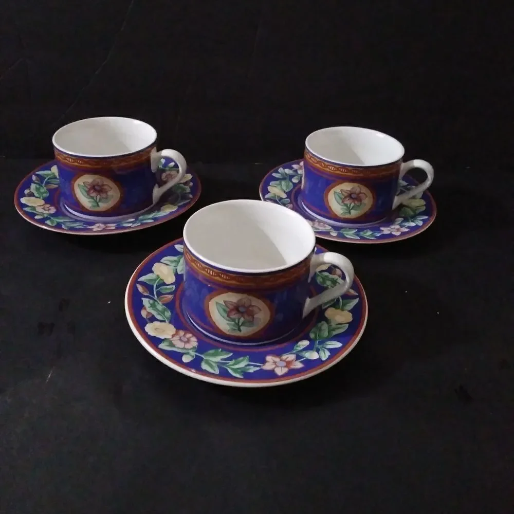 Sango Avignon Cups And Saucers Set